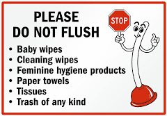 What not to flush sign